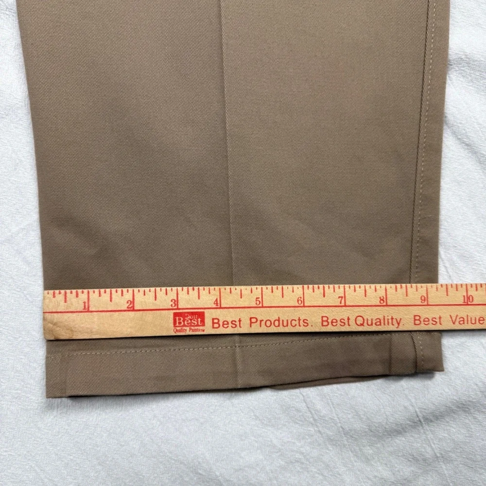 Oak Hall Men's Dress Pants 46x30 Pleated Front Classic Fit Khaki Cotton Stretch